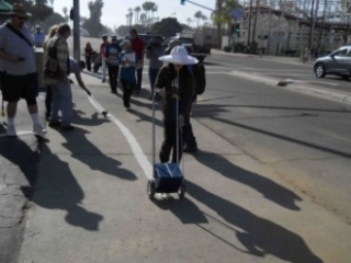 Leaving Belmont Park's historic roller coaster behind, the line starts north on Mission Blvd.  