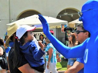 You're not so scary, Mr. Blue Man.