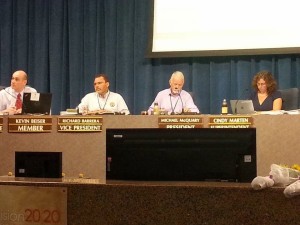 San Diego Unified School Board Members and Superintendent Cindy Marten at the July 26 meeting.