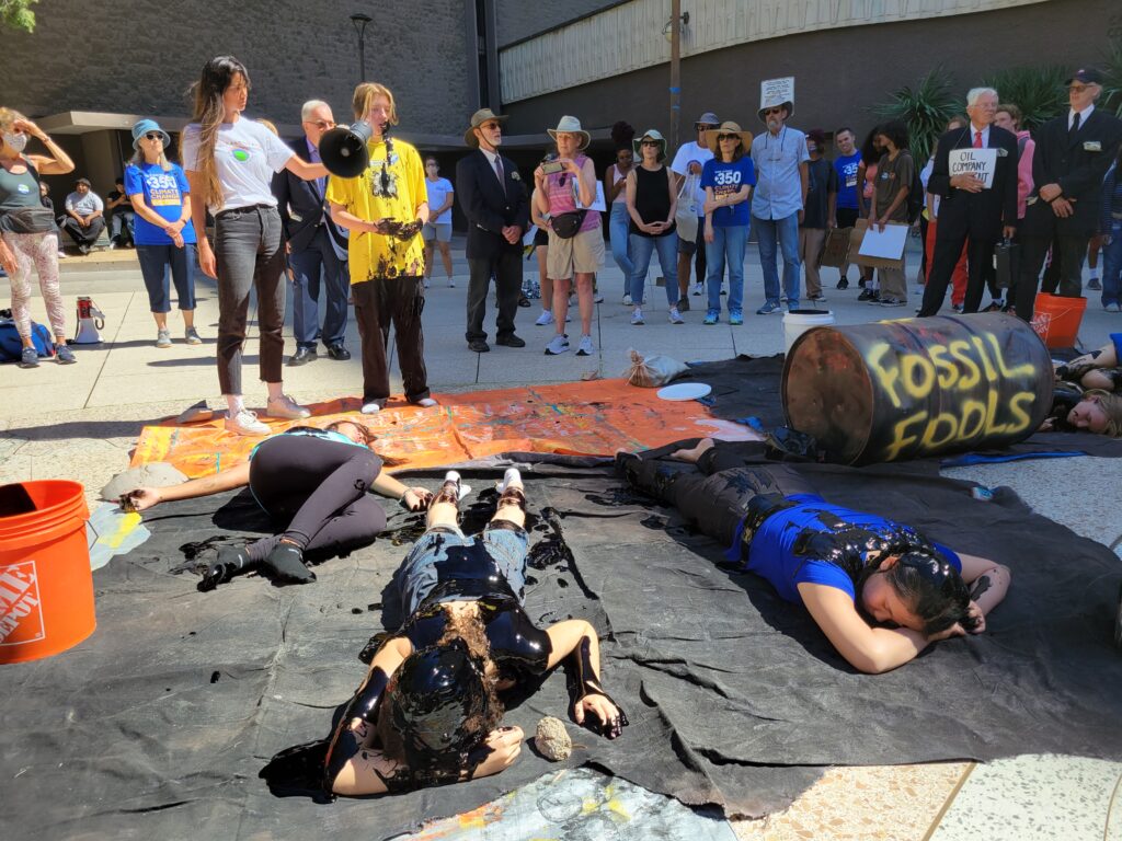 Youth Climate Strike oil spill demonstration