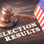 Election Results, American flag, gavel