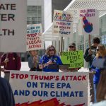 Person speaking at a protest