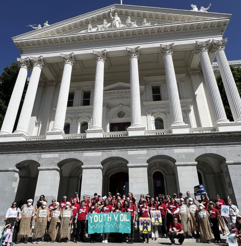 People standing in front of the CA Capitol Building
