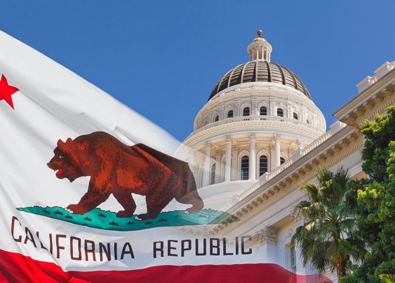 California Republic flag and the state capital