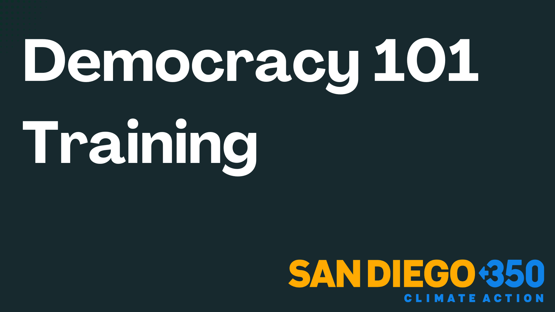 Held Democracy 101 Training