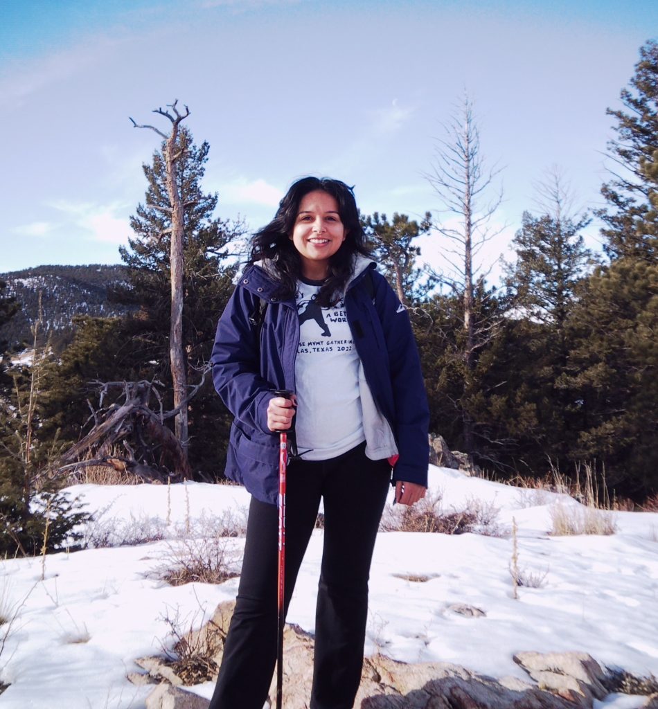 Photo of Simren Kaur Corral standing in the snow