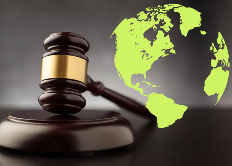 Gavel and earth